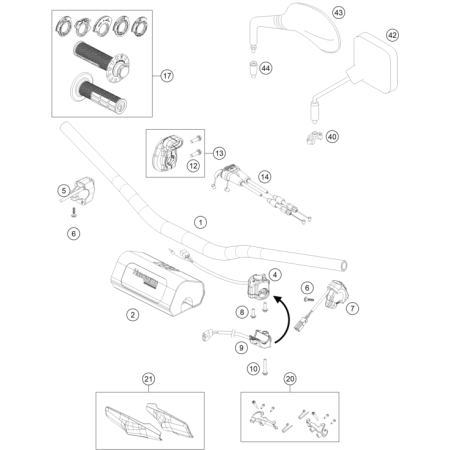 GUIDON, COMMANDES HUSQVARNA...